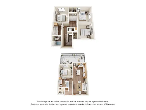 Floor plan 4BV (Audio/Visual Accessible)