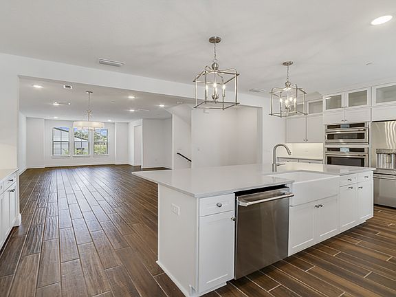 Kitchen overlooking dining area
