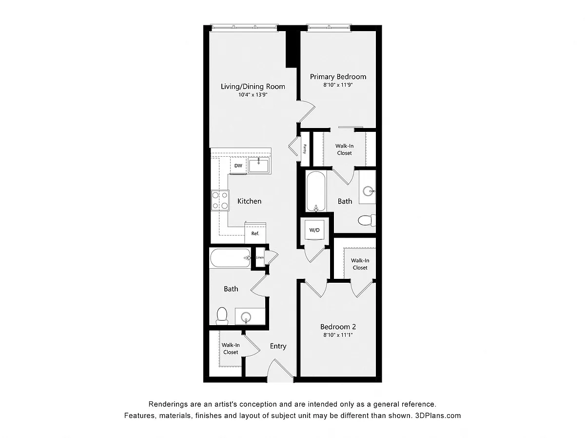 Floor plan Urban Two Bed Two Bath 6