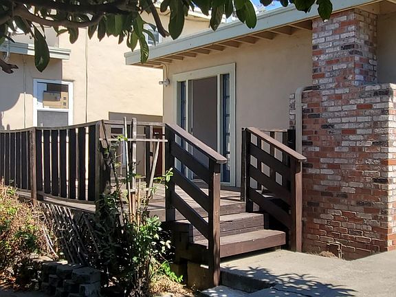Private deck and front entrance.