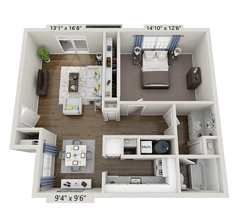 Floor plan 1x1L