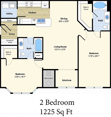 Floor plan Two Bedroom Two Bath C