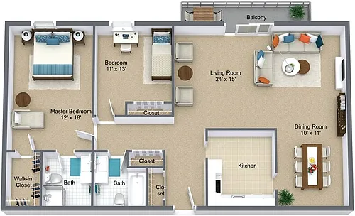 Floor plan 2 Bedroom