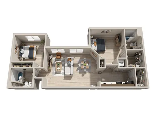 Floor plan 2bd 2ba H