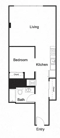 Floor plan One Bed One Bath - F