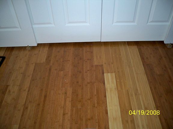 bamboom floor - new closet doors
