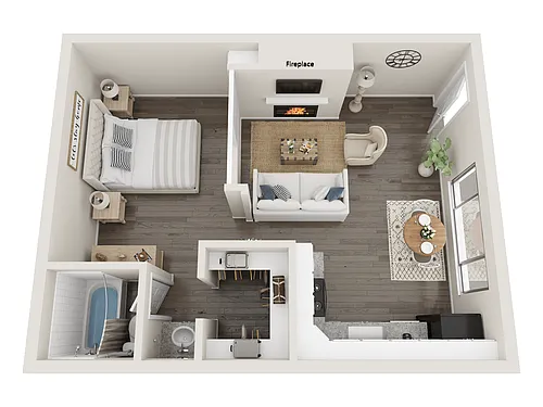Floor plan One Bedroom A - Corporate Suites