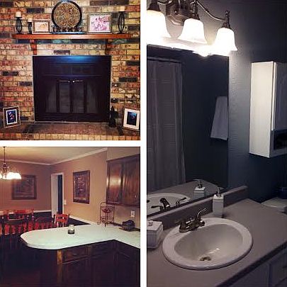 Fireplace/dining/hall bath