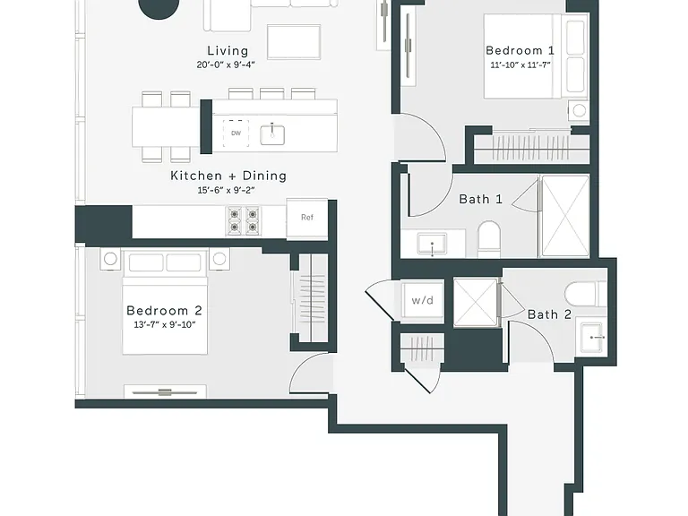 T9 floor plan 1400 Wabash