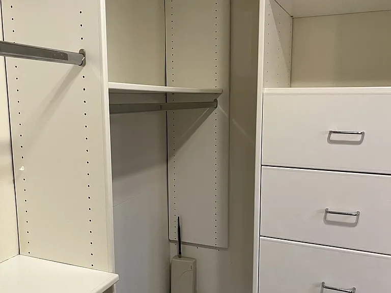 master closet walk-in, all built in drawers and hanging - adjustable