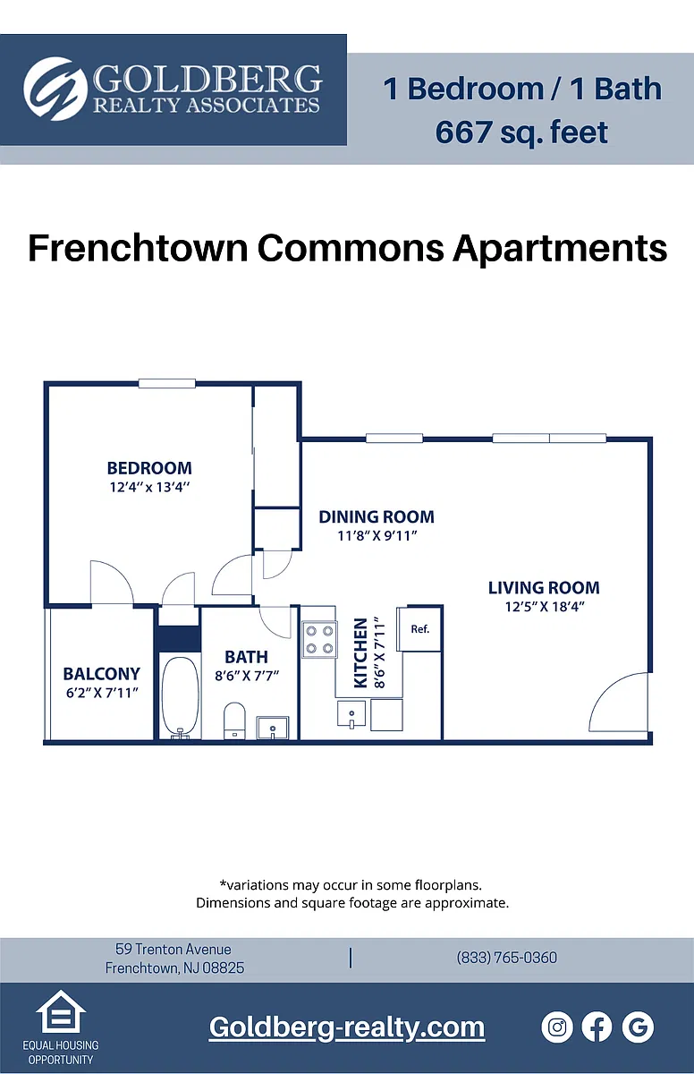Floor plan One Bedroom 1 bath