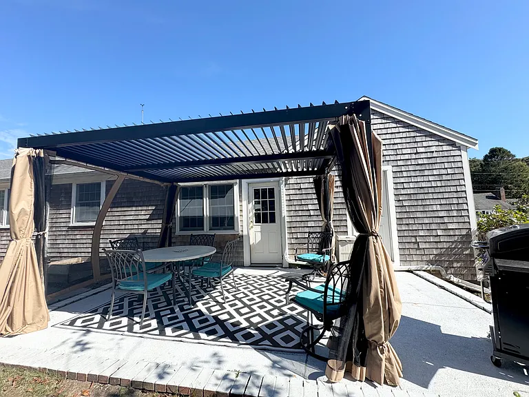 Pergola in backyard
