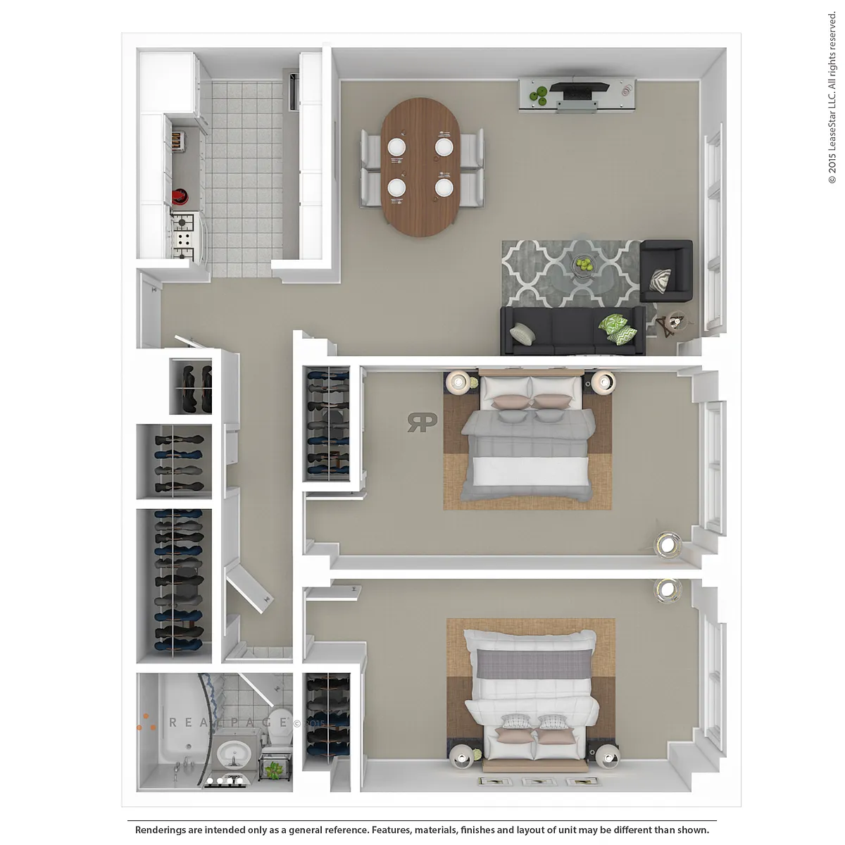 Floor plan 2 Bedroom - City View