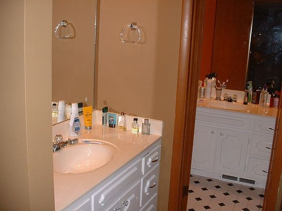 Master Bath with TWO vanities, and a private entrance to bath!