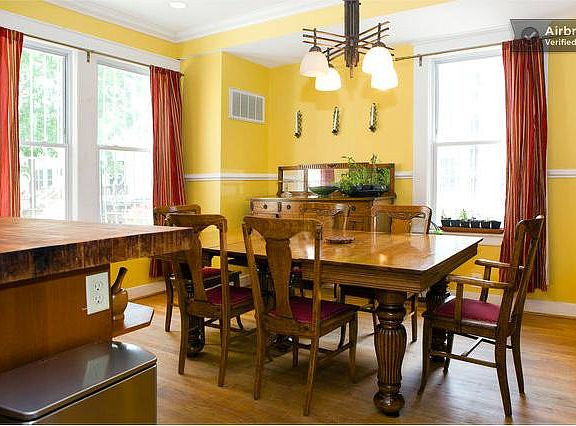 The cooking island overlooks the dining space so you can entertain guests while preparing your food.