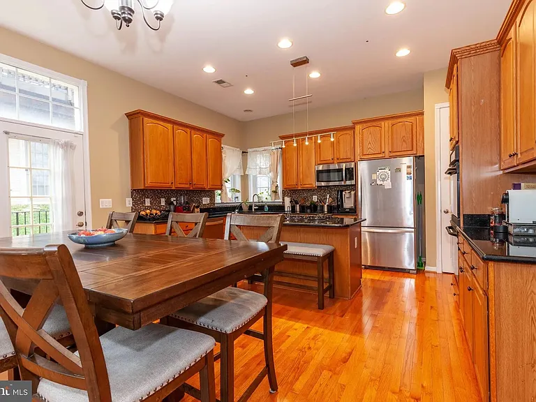 Kitchen with stainless steel appliances