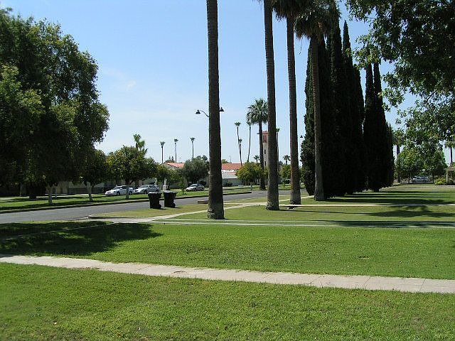 Street with green belt