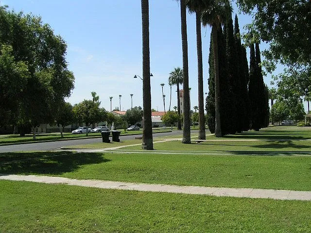 Street with green belt