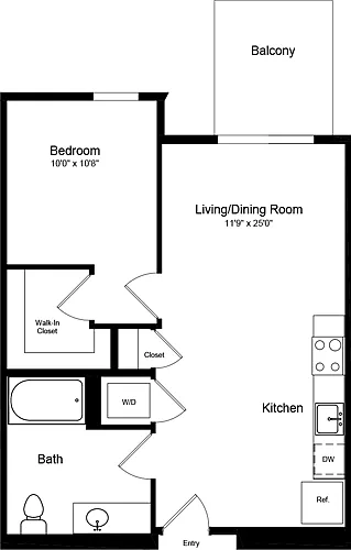 Floor plan 1 Bedroom A6