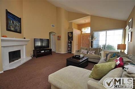 Marble fireplace and soaring ceilings!