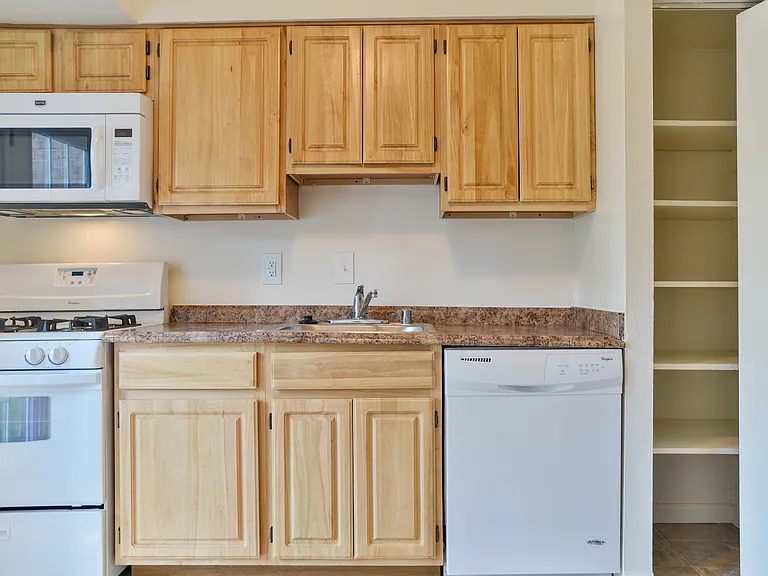 One bedroom maple kitchen