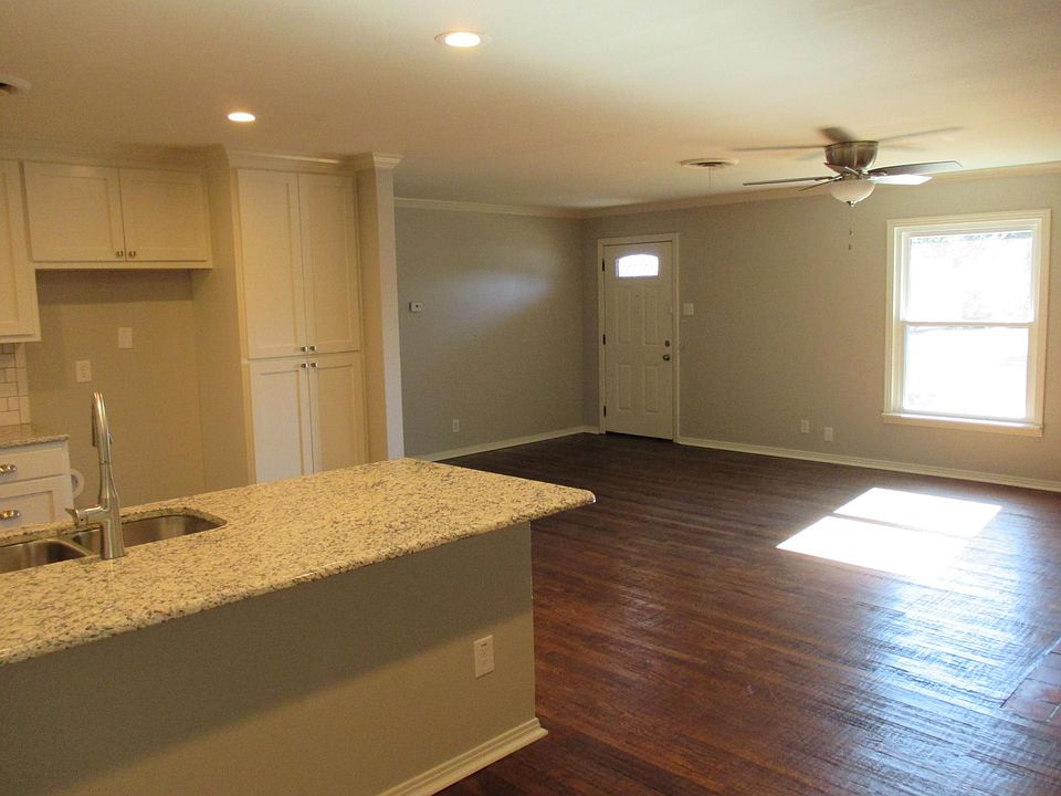 Open kitchen and living room area