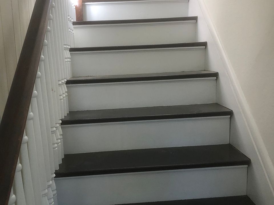 Staircase leading up to apartment.