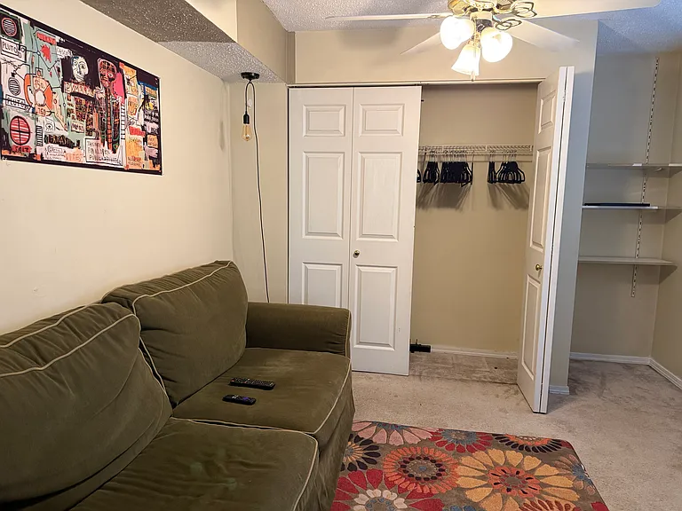 This is a sofa/bed and this space can be used as a small living room or as an extra bedroom.