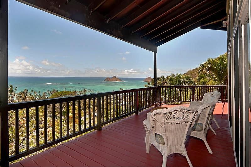 West Mokulua Islands view from Wrap-around Covered Deck - Guest Cottage