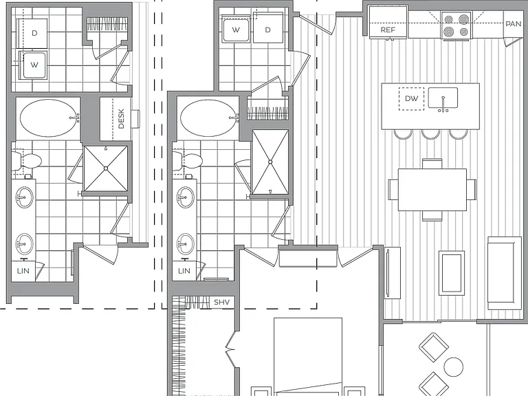 L: 1 bed / 1 bath L: 1 bed / 1 bath