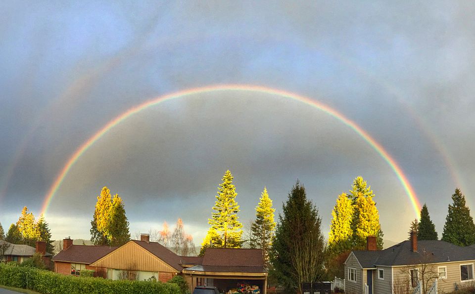 Double Rainbow over house