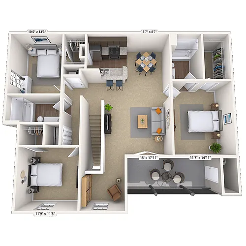 Floor plan Huntington with Study