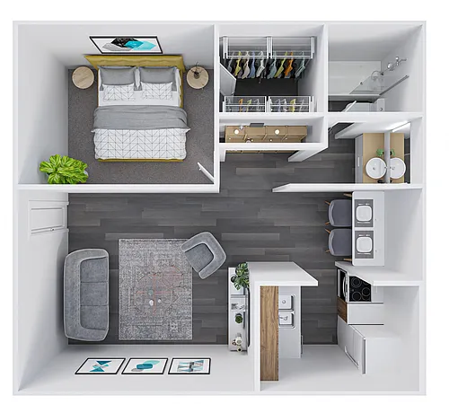 Floor plan One Bedroom Large