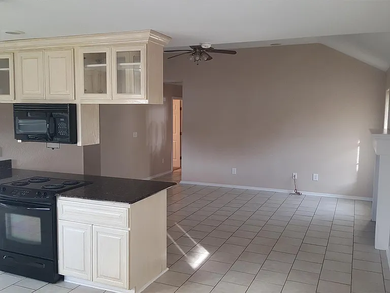Open kitchen and living room.