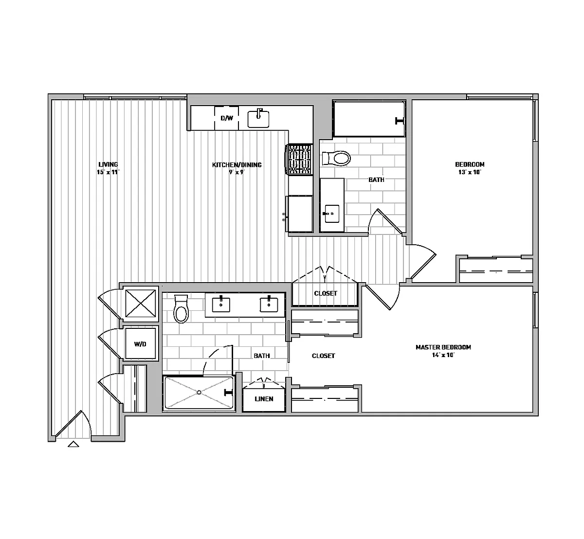Floor plan Two-Bedroom - D3