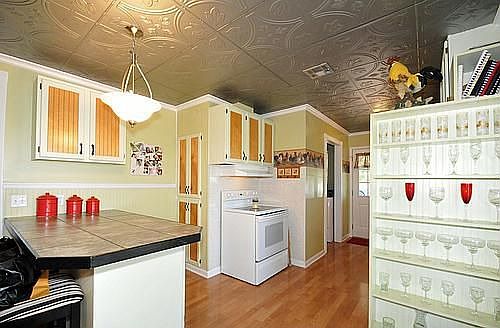 Another View of the Kitchen, Check out the ceilings!