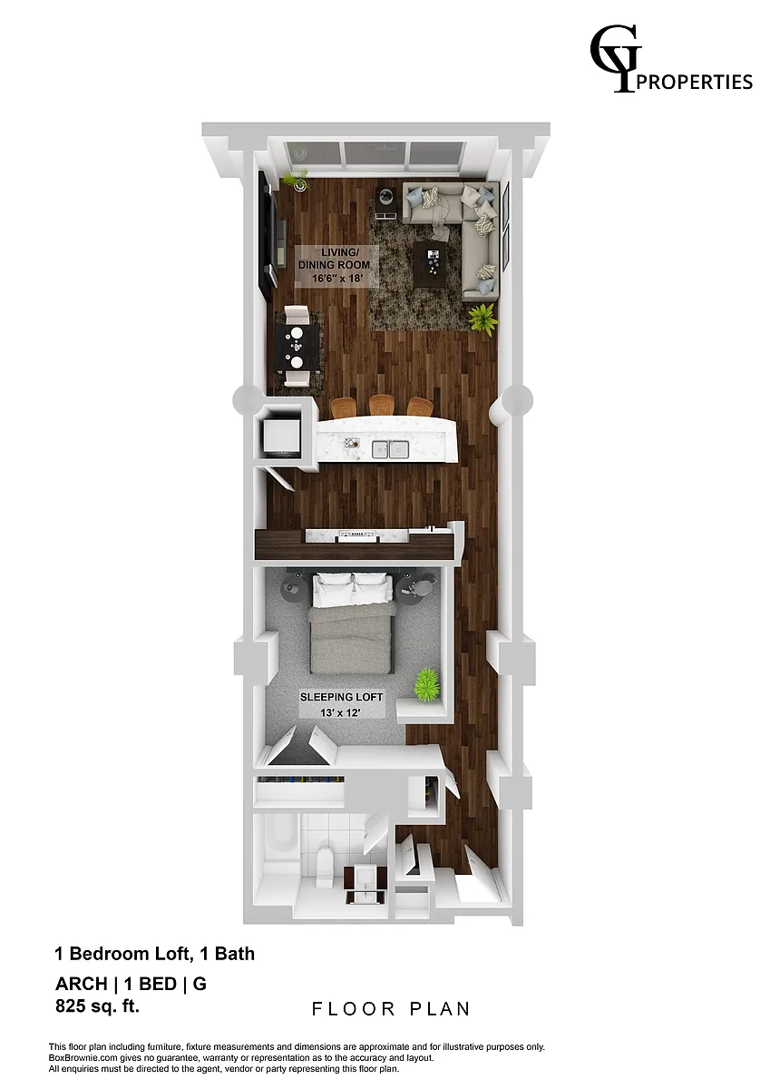 Floor plan ARCH 1 BED G