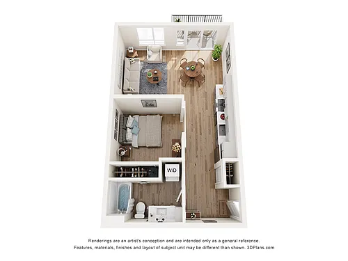 Floor plan Open 1 Bed
