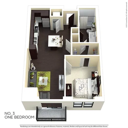 Floor plan One Bedroom 3