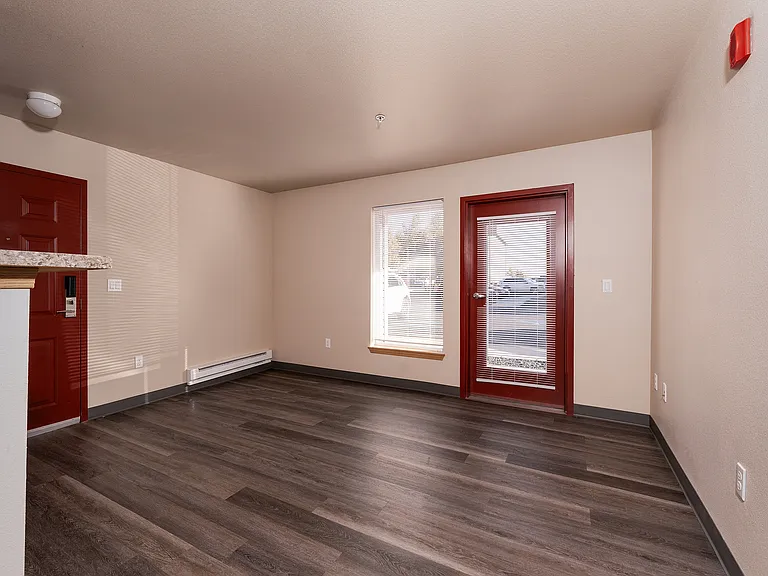Living Room looking toward patio - Upper Building