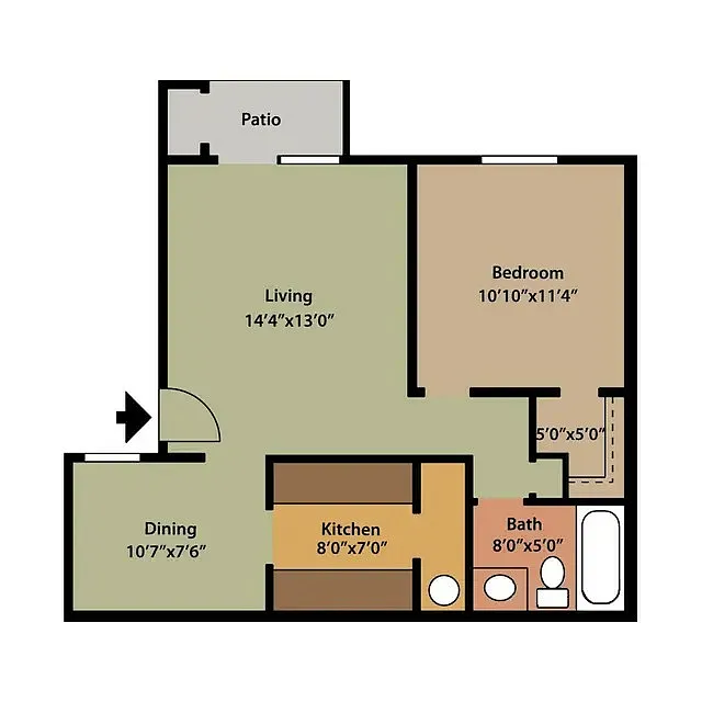 Floor plan 1x1DXL