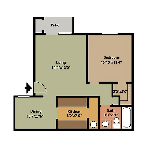 Floor plan 1x1DXL