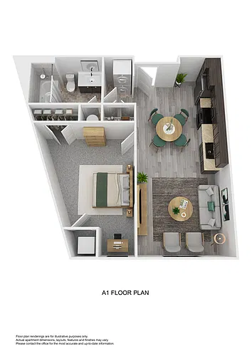Floor plan A1 - One Bedroom