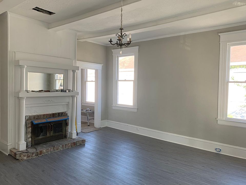 Living area with fireplace