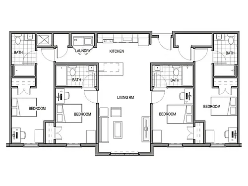 Floor plan 4 Bedroom 4 Bath