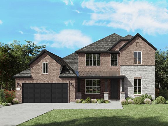 The Lindale, a two-story new home design shown with home exterior FC 201