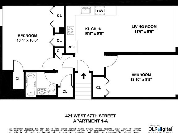 3rd image of 421 W 57th St APT 1A