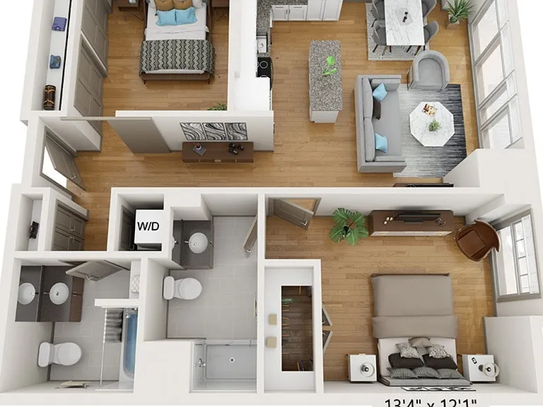 B2B: 2 BED 2 BATH - 1109 TO 1429 SF