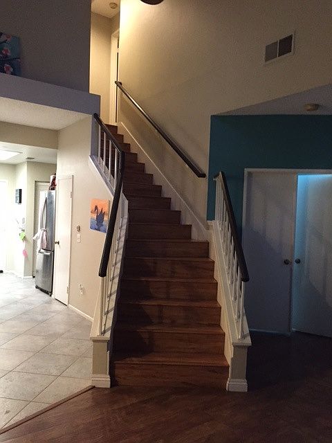 Hardwood floor, no step, one bedroom down