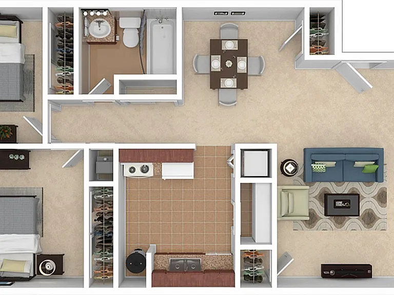 2 Bedroom Floorplan 2 Bedroom Floorplan